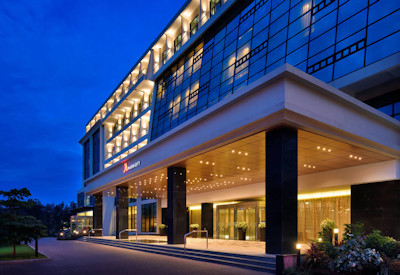 Kigali Marriott Hotel reception area night lobby 5-star Kigali Rwanda