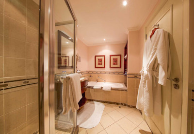 Kigali Serena Hotel large spacious bathroom minibar 24-hour room service Rwanda