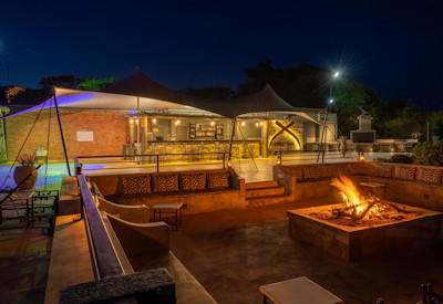 Akagera Game Lodge firepit seating sundowner Imparagi Bar Akagera National Park Rwanda