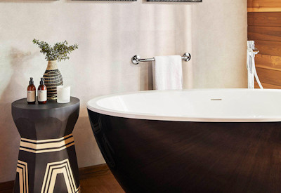 One&Only Gorillas Nest large en-suite bathroom standalone bathtub shower Rwanda