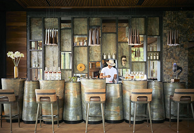 One&Only Gorillas Nest main bar wine cellar pop-up treehouse dining Rwanda