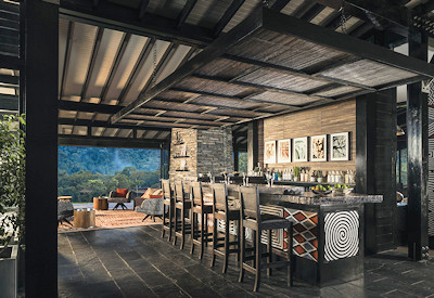 One&Only Nyungwe House main bar patio lounge tea plantation views Rwanda