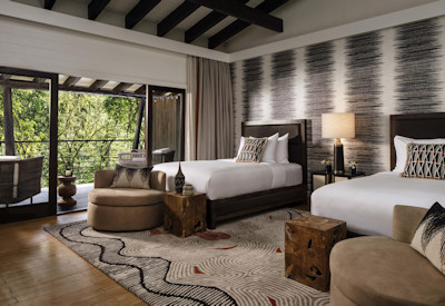 One&Only Nyungwe House twin bedded suite air conditioning Nyungwe National Park Rwanda