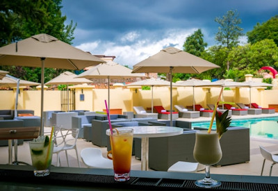 Park Inn by Radisson Kigali cocktails outdoor swimming pool sun loungers Kiyovu Rwanda