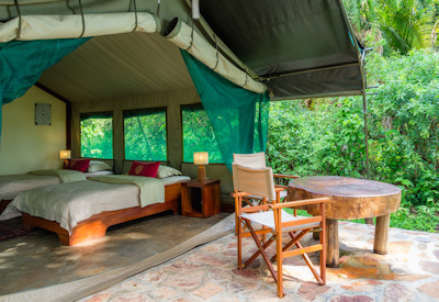 Ruzizi Tented Camp private view deck Lake Ihema Akagera National Park Rwanda