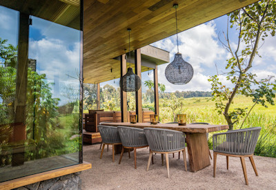 Singita Kataza House outdoor dining private chef locally sourced Rwanda gorilla trek