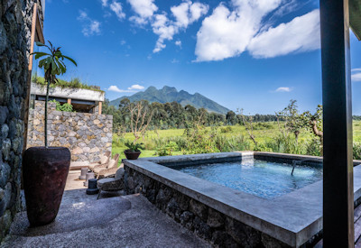 Singita Kataza House private heated swimming pool Volcanoes National Park Rwanda