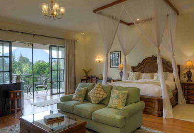 The Bishop's House bedroom private lounge DSTV minibar Musanze Rwanda