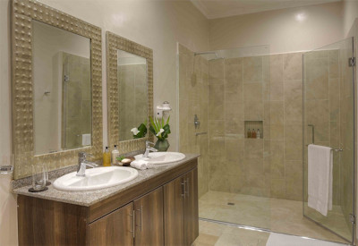 The Bishop's House large en-suite bathroom hot shower plush bathrobes Musanze Rwanda