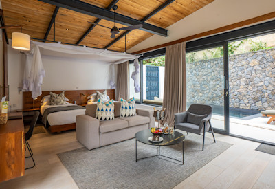 The Retreat By Heaven spacious en-suite bedroom Rwandan décor Kigali Rwanda