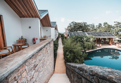 The Retreat By Heaven saltwater heated pool sun loungers Kigali Rwanda