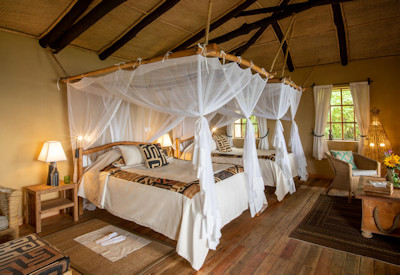 Virunga Lodge couples romance honeymooners four deluxe bandas Volcanoes National Park Rwanda
