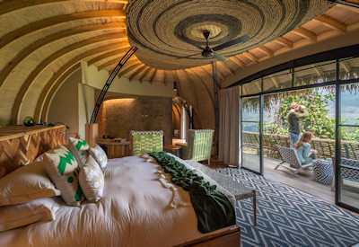 Wilderness Bisate 34 award-winning beehive forest villas Rwandan royal heritage design Rwanda