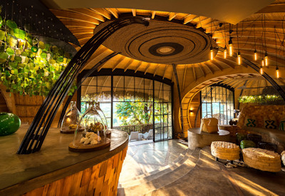 Wilderness Bisate main bar lounge library wine cellar Volcanoes National Park Rwanda