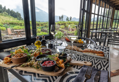 Wilderness Bisate breakfast buffet organic seasonal ingredients forest villa Rwanda