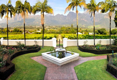 Manicure gardens and mountain view