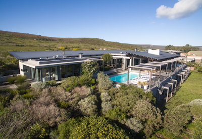 Private swimming pool at Grootbos Villas with scenic views