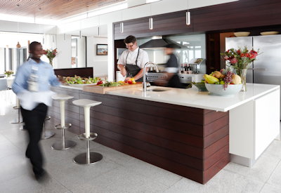 Modern kitchen in Grootbos Villas with high-end appliances
