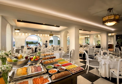 Indoor restaurant for breakfast and dinner
