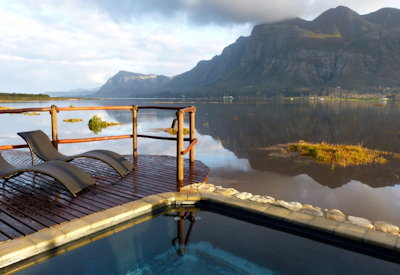 Swimming pool overlooking the mosaic private sanctuary