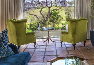 The pool room living area