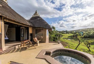 Thatched safari hut exterior at Amakhala Safari Lodge Amakhala Game Reserve Eastern Cape