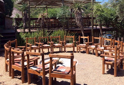 Outdoor firepit under African stars in Bushman's River valley at Amakhala Woodbury Lodge