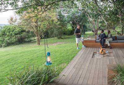 Main viewing deck with sweeping Kariega Game Reserve views at Kariega Homestead Eastern Cape