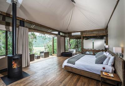 Luxury tented suite with panoramic Bushman's River views at Kariega Settlers Drift Kariega Reserve