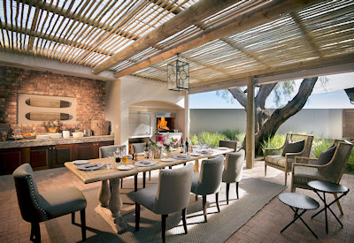 Outdoor dining and braai area at Kwandwe Fort House Kwandwe Game Reserve Eastern Cape