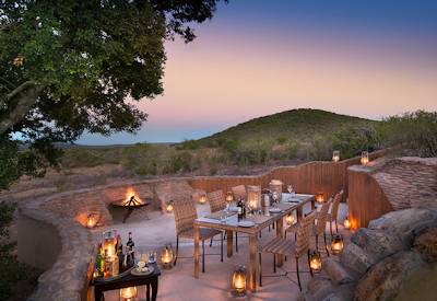 Outdoor boma dining area at Kwandwe Uplands House Kwandwe Private Game Reserve Eastern Cape