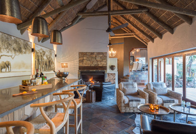 Indoor dining and bar area