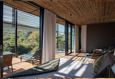 Private plunge pool and viewing deck at Shamwari Bayethe Tented Lodge Shamwari Game Reserve