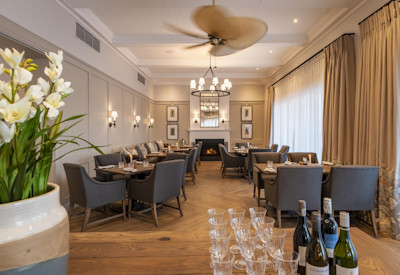 Luxurious indoor dining room at Shamwari Long Lee Manor Shamwari Private Game Reserve