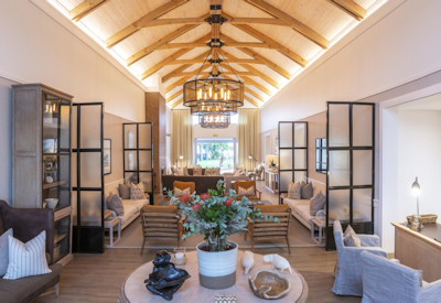 Central guest lounge and bar area at Shamwari Riverdene Family Lodge Shamwari Game Reserve