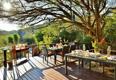 Outdoor boma dining area at Sibuya Bush Lodge Sibuya Private Game Reserve Eastern Cape