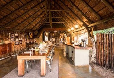 Thatched central guest area
