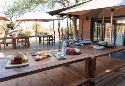 Lunch served out on the deck while game viewing