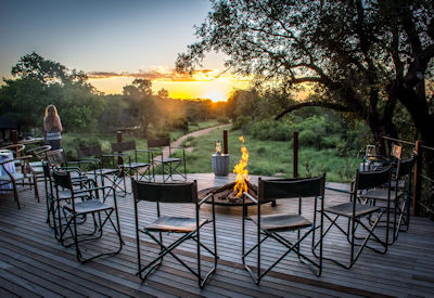 Sunset drinks on the main deck with an African sunset