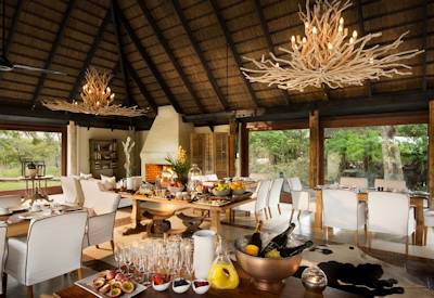 Thatched lounge and seating area