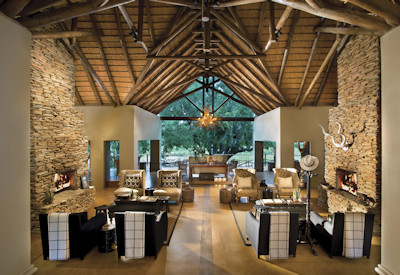 Thatched central guest area