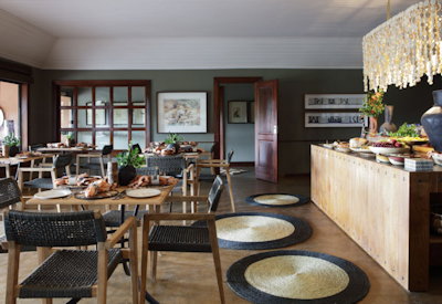 Luxury dining room, lounge, library area