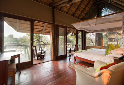 Mosquito nets over the beds