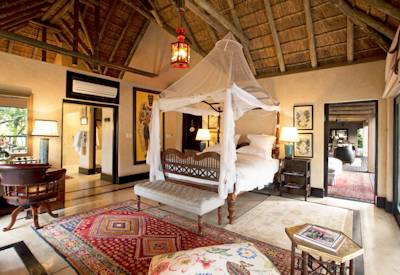 The thatched royal suite at Malewane