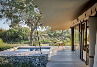 One of eight luxury tents