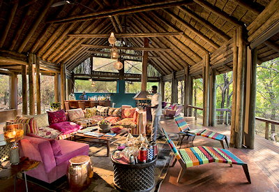 Central guest lounge and dining area at Jaci's Safari Lodge Madikwe Game Reserve