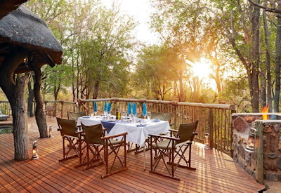 Bush breakfast at sunrise at Jaci's Safari Lodge Madikwe Game Reserve South Africa