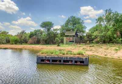 Submerged Terrapin photographic hide in waterhole at Jaci's Tree Lodge Madikwe