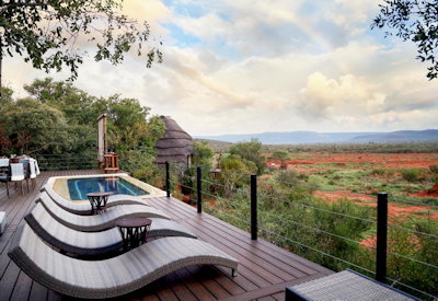 Swimming pool overlooking Madikwe Game Reserve at Madikwe Hills Game Lodge