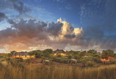 Tuningi Safari Lodge at sunset Madikwe Game Reserve South Africa